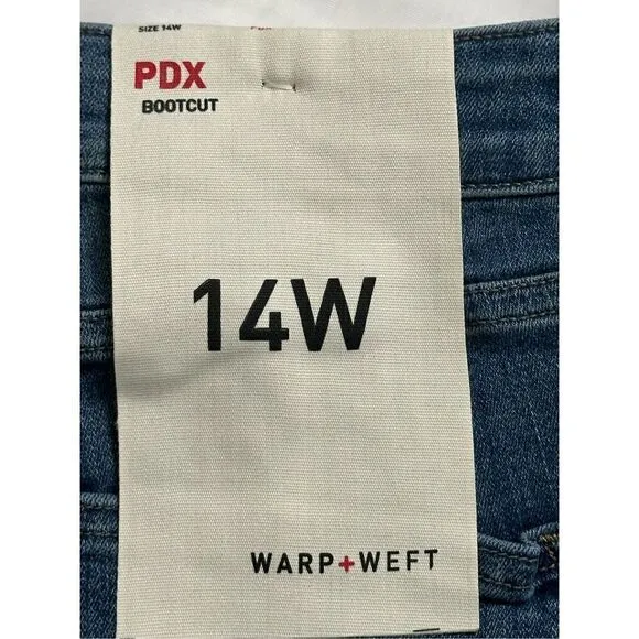Warp Weft Women’s PDX Bootcut Blue Jeans Size 14 Plus