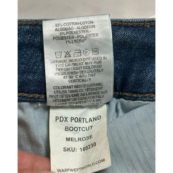 Warp Weft Women’s PDX Bootcut Blue Jeans Size 14 Plus