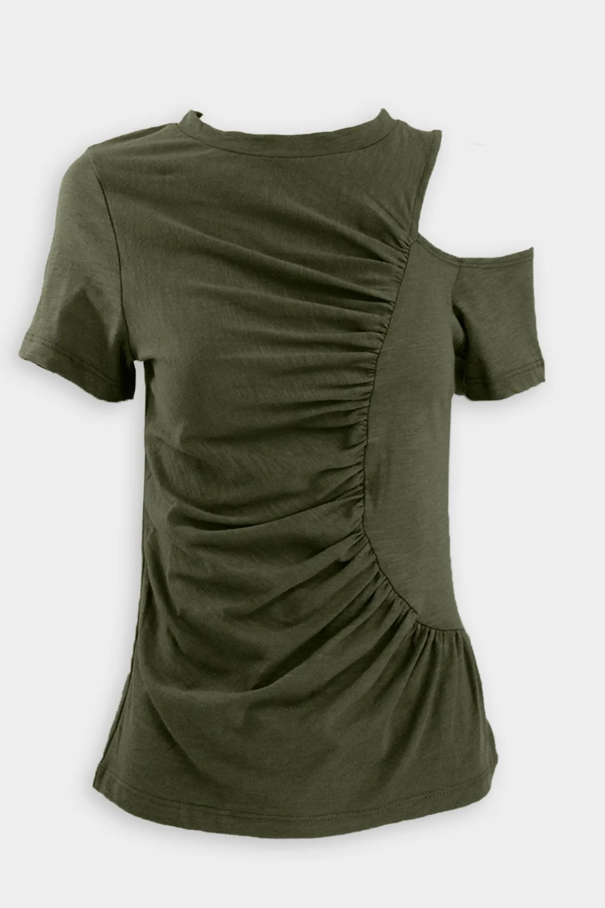 Wave Tee Top in Olive