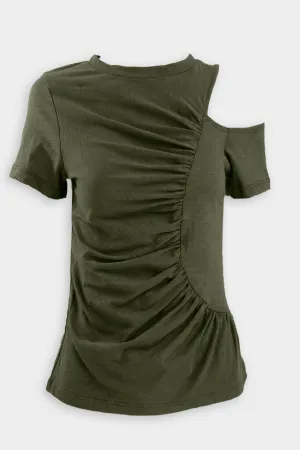 Wave Tee Top in Olive