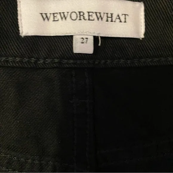 WeWoreWhat Mom Side Hem Slit Straight Leg Black Denim Jeans Size 27