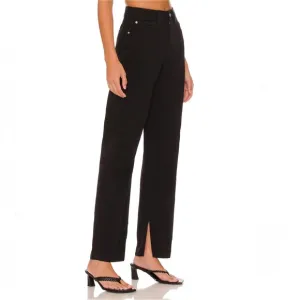 WeWoreWhat Mom Side Hem Slit Straight Leg Black Denim Jeans Size 27