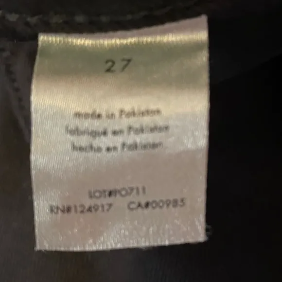 WeWoreWhat Mom Side Hem Slit Straight Leg Black Denim Jeans Size 27