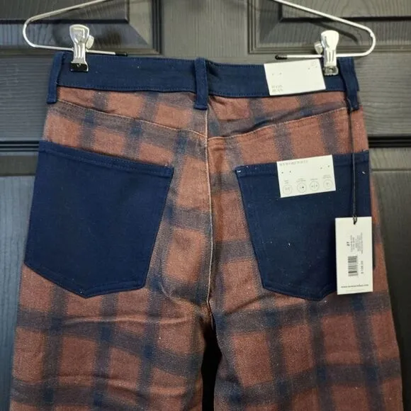 WeWoreWhat Plaid Colorblock Icon Jeans                                       535