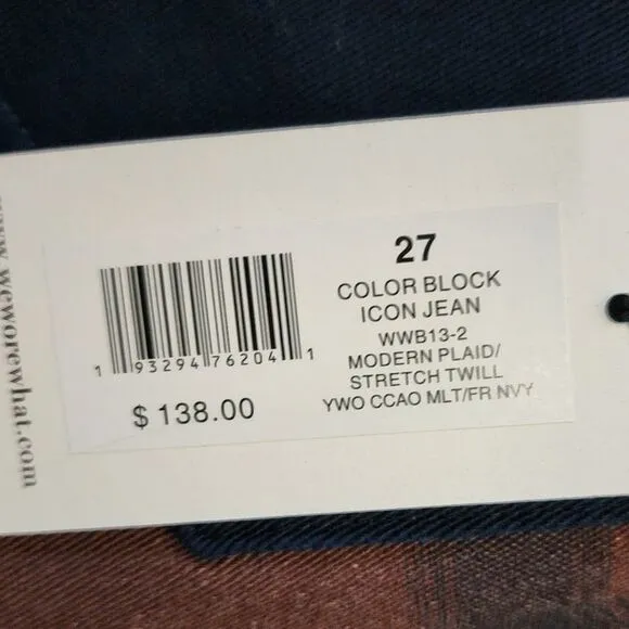 WeWoreWhat Plaid Colorblock Icon Jeans                                       535
