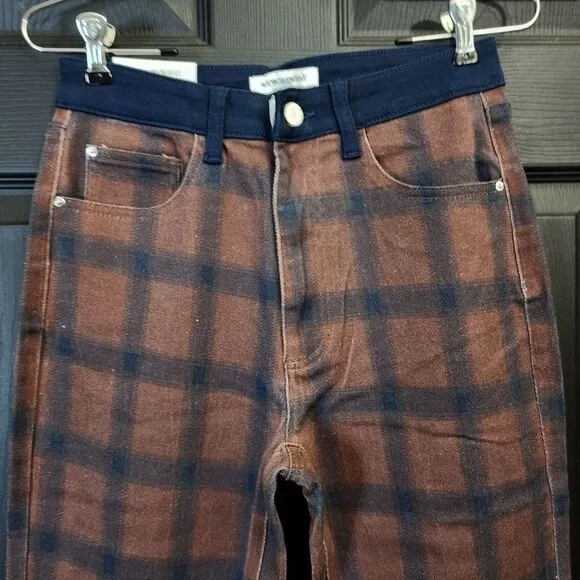 WeWoreWhat Plaid Colorblock Icon Jeans                                       535