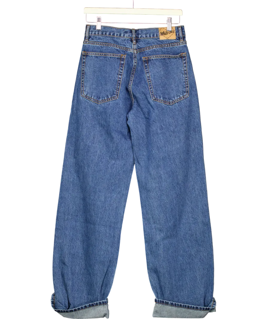 White Fox Always Be Yourself Low Rise Straight Leg Jeans True Blue Wash UK S