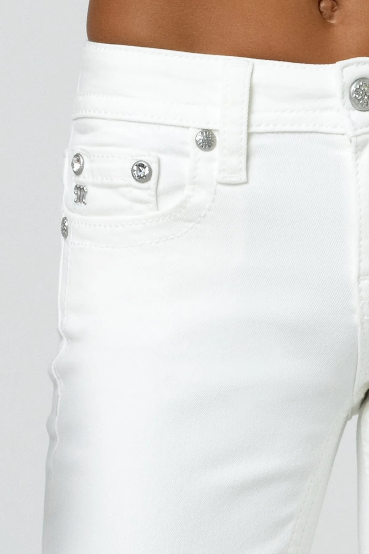 White Horseshoe Bootcut Jeans