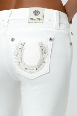 White Horseshoe Bootcut Jeans