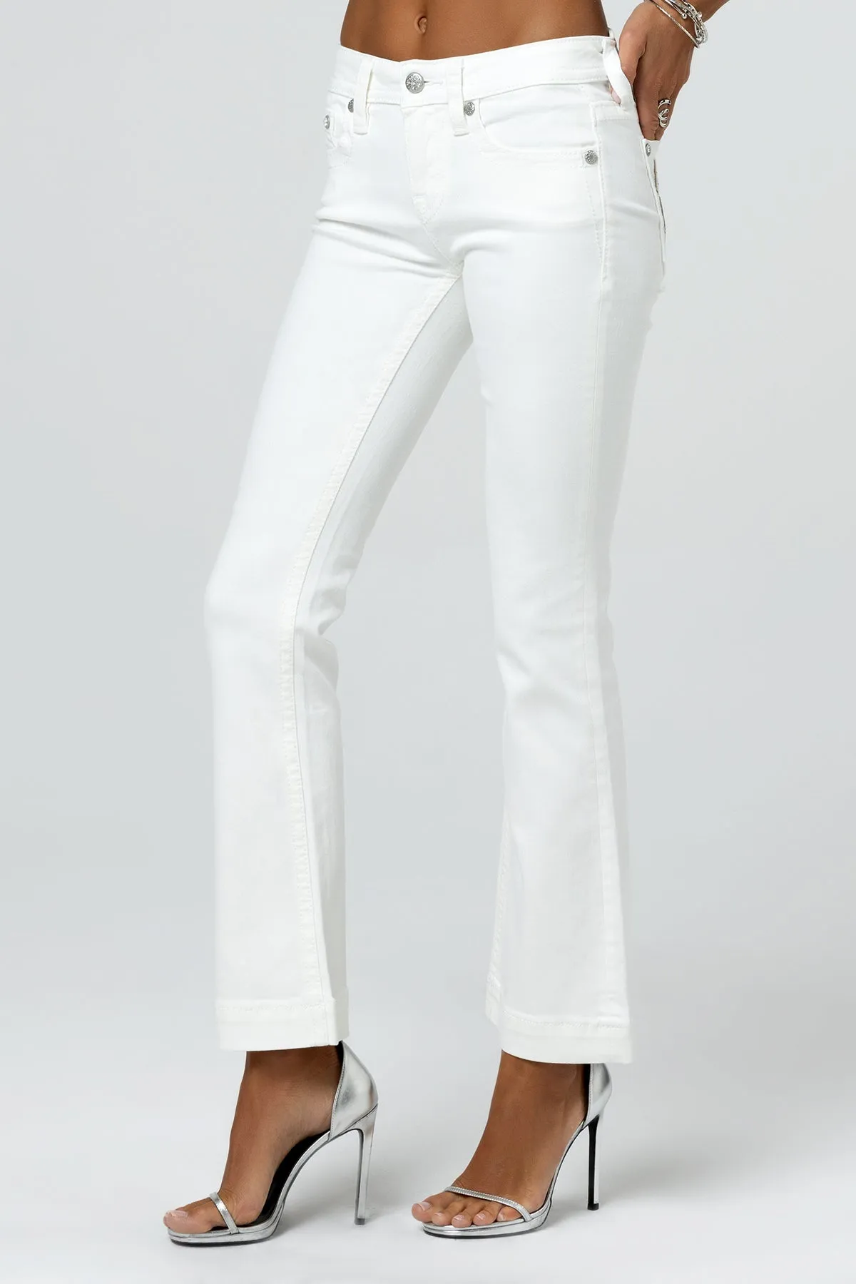 White Horseshoe Bootcut Jeans