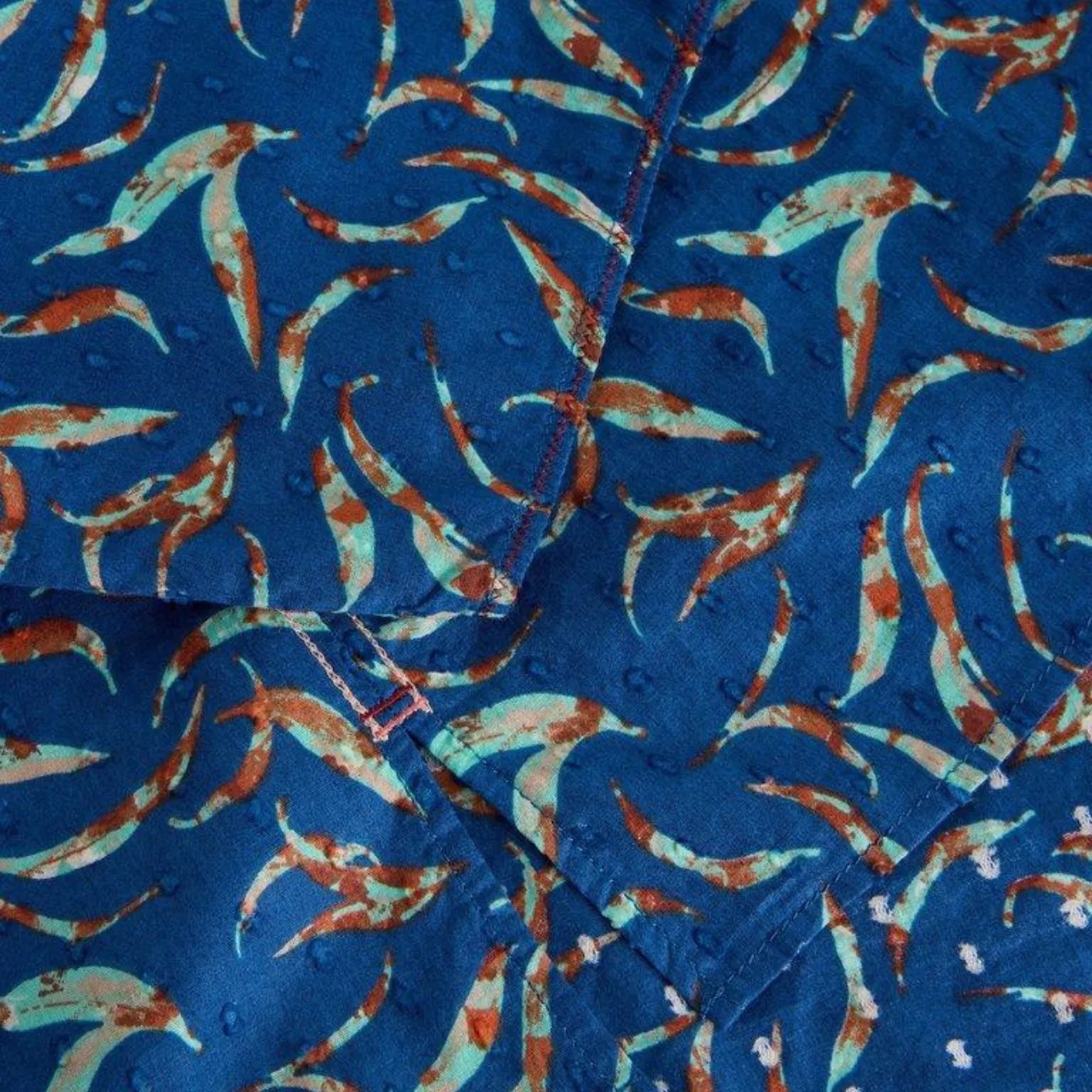 White Stuff Rae Blue Print Cotton Top