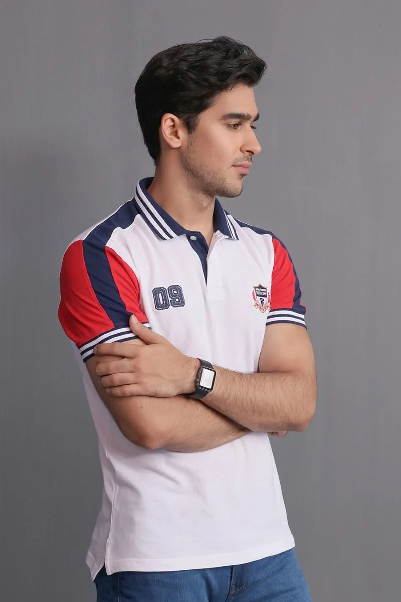 WHITE TAPED POLO