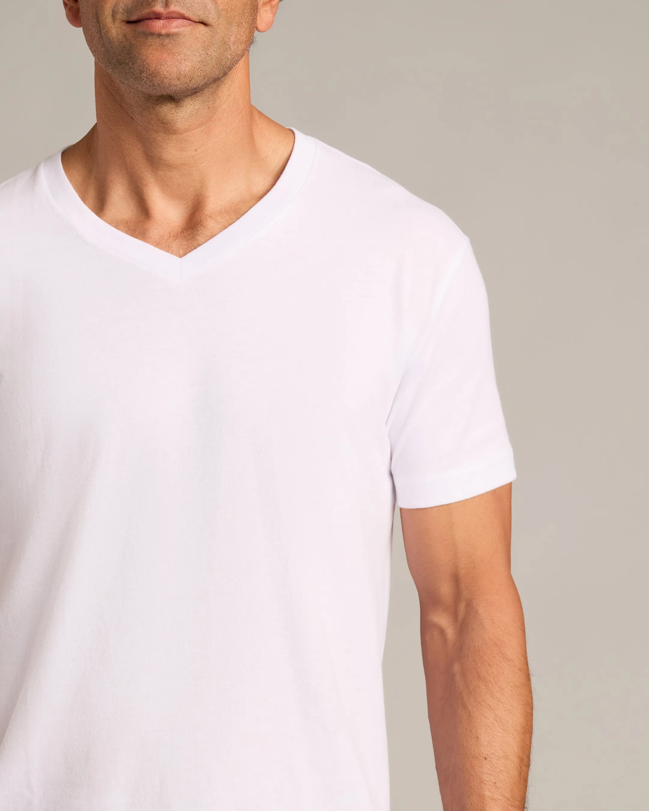 White V-Neck Tee