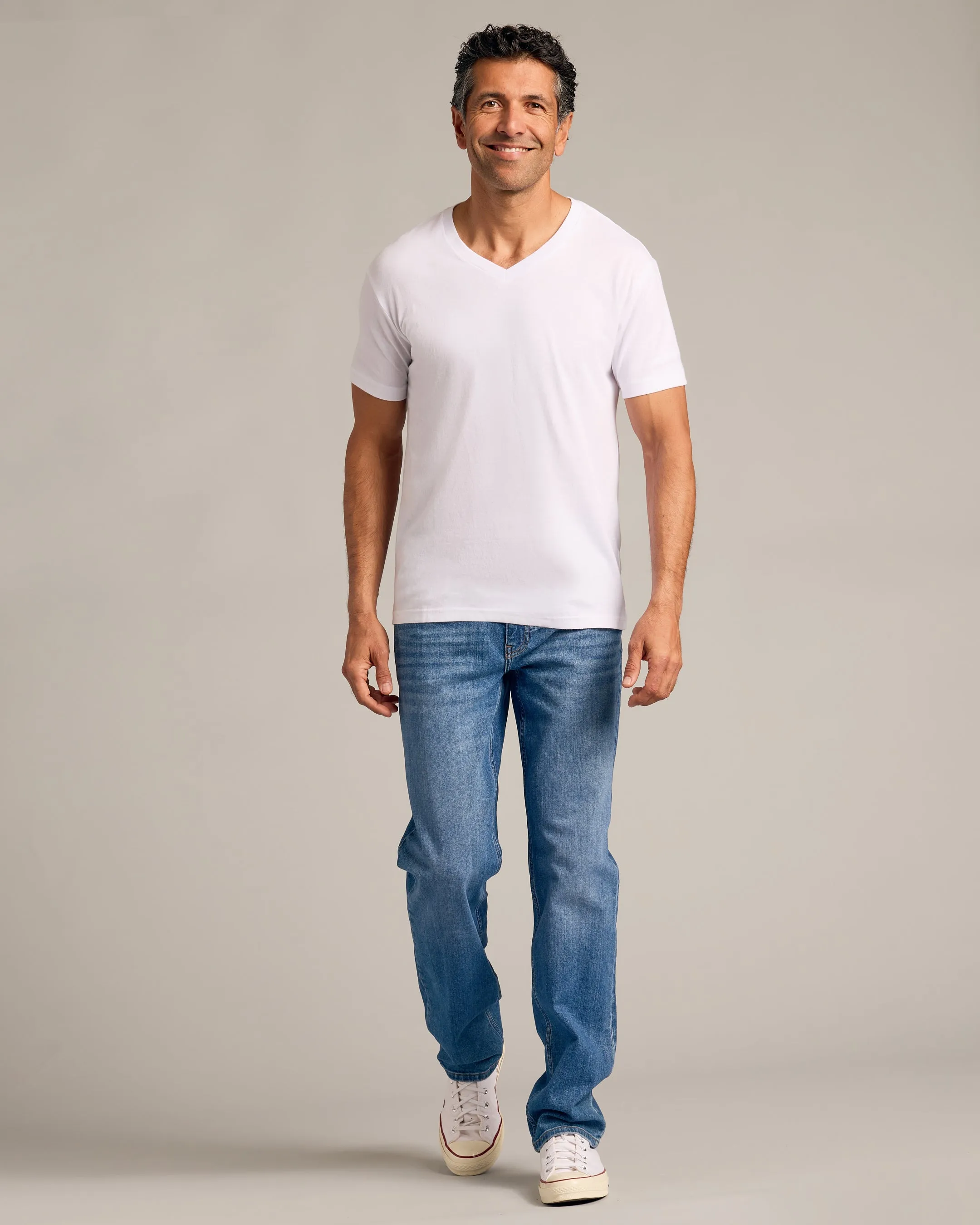 White V-Neck Tee