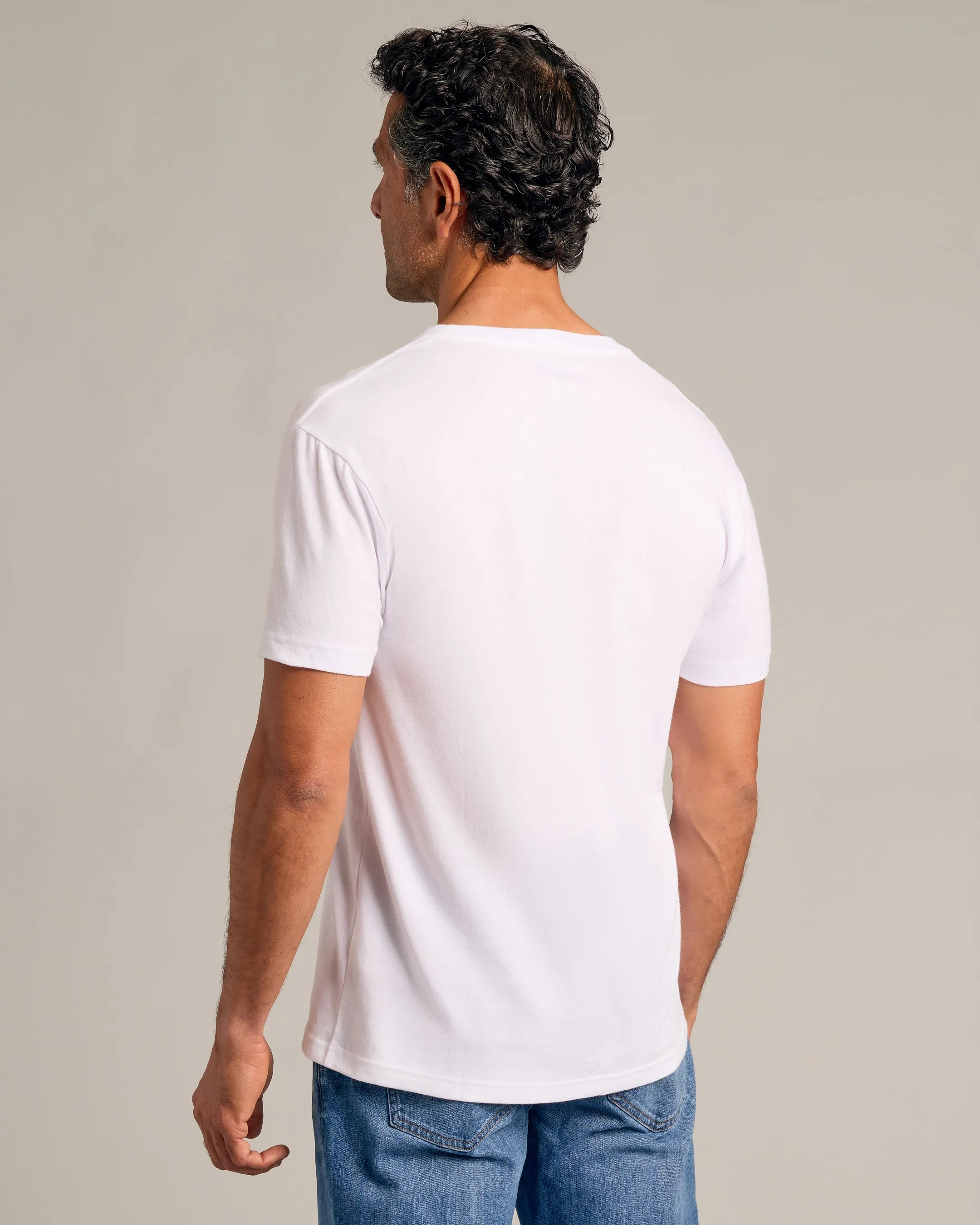 White V-Neck Tee