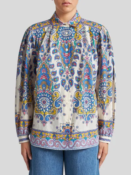 Wide Cotton And Silk Shirt