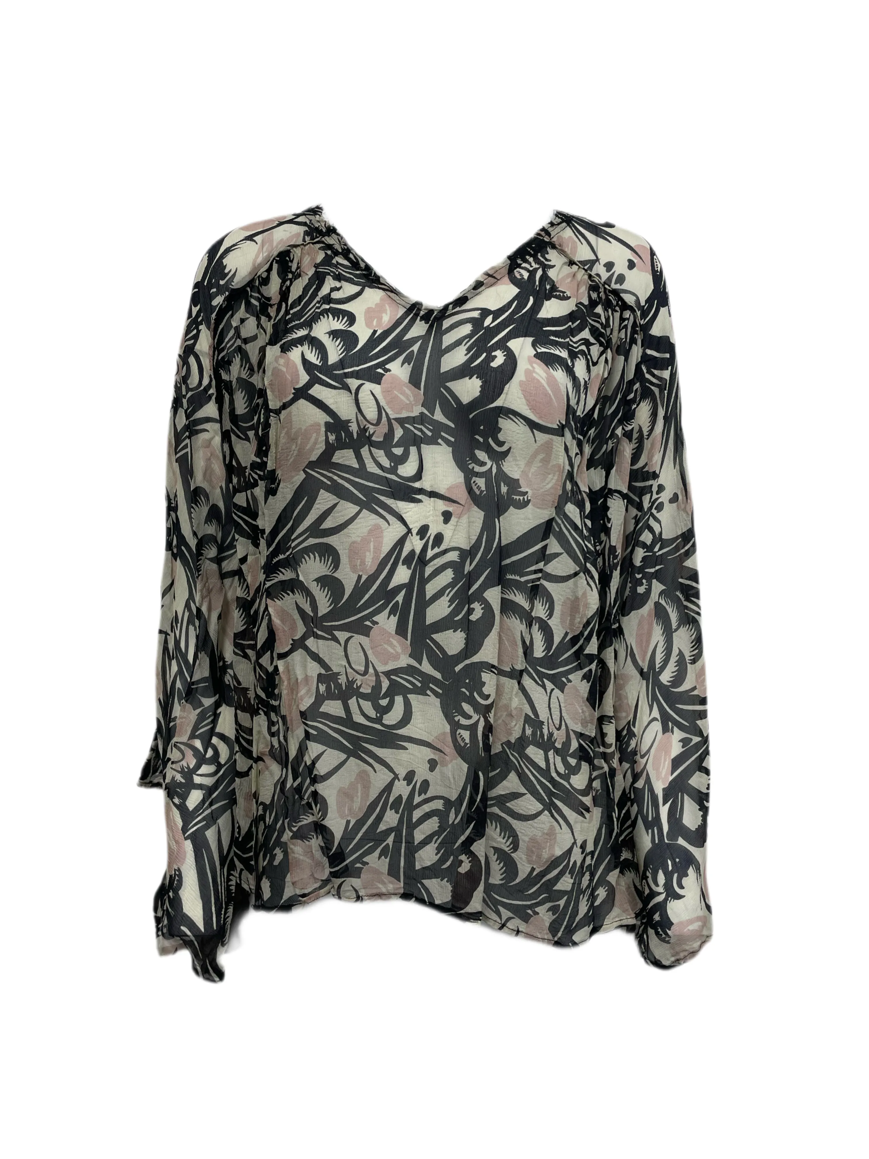 Winter Kate Lily Black Sheer V-Neck Kimono Sleeve Blouse NRT110 Size XS $195 NEW