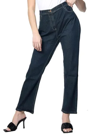 Women Plus Size High Waist Straight Leg Jeans
