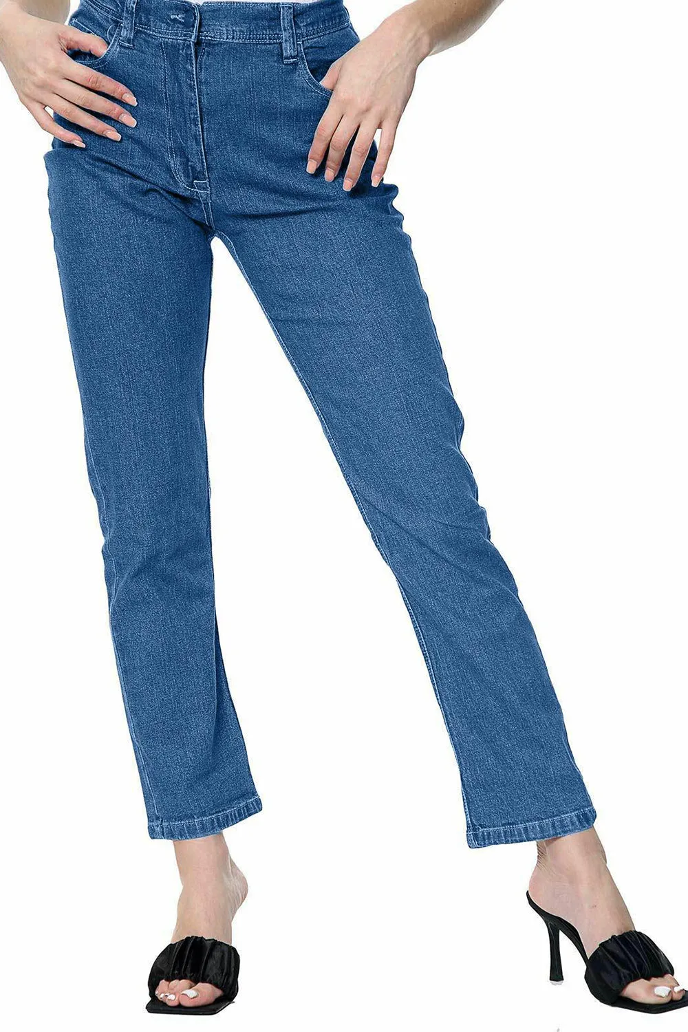 Women Plus Size High Waist Straight Leg Jeans