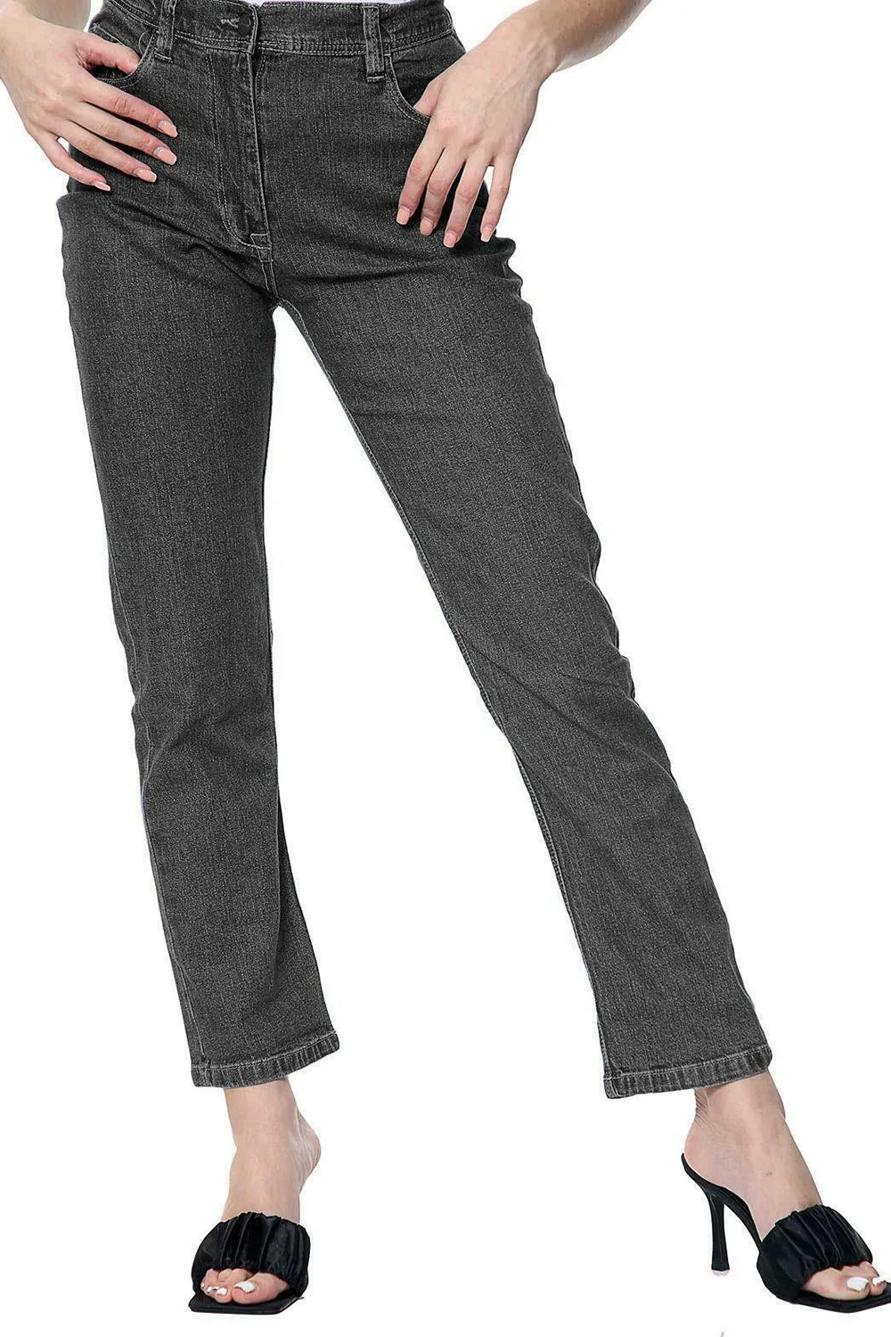 Women Plus Size High Waist Straight Leg Jeans