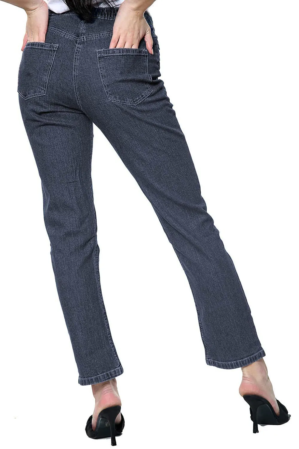 Women Plus Size High Waist Straight Leg Jeans