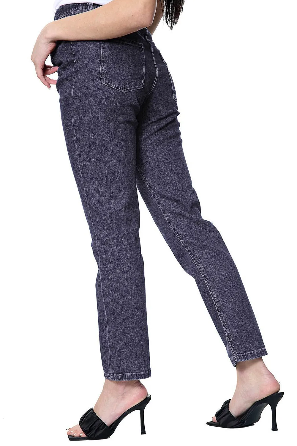 Women Plus Size High Waist Straight Leg Jeans