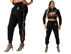 Women's Black Crisscross JOGGER PANTS