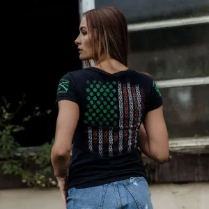 Women's This We'll Defend V-Neck - Irish Colors