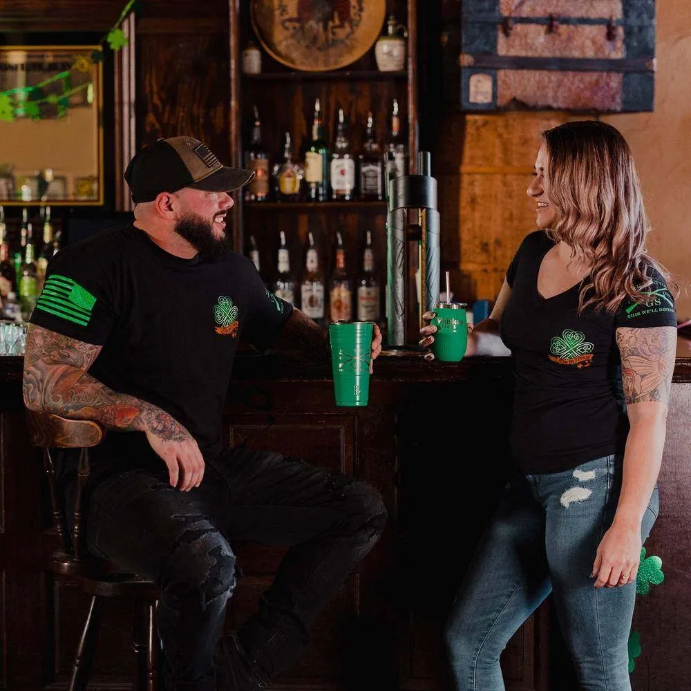 Women's This We'll Defend V-Neck - Irish Colors