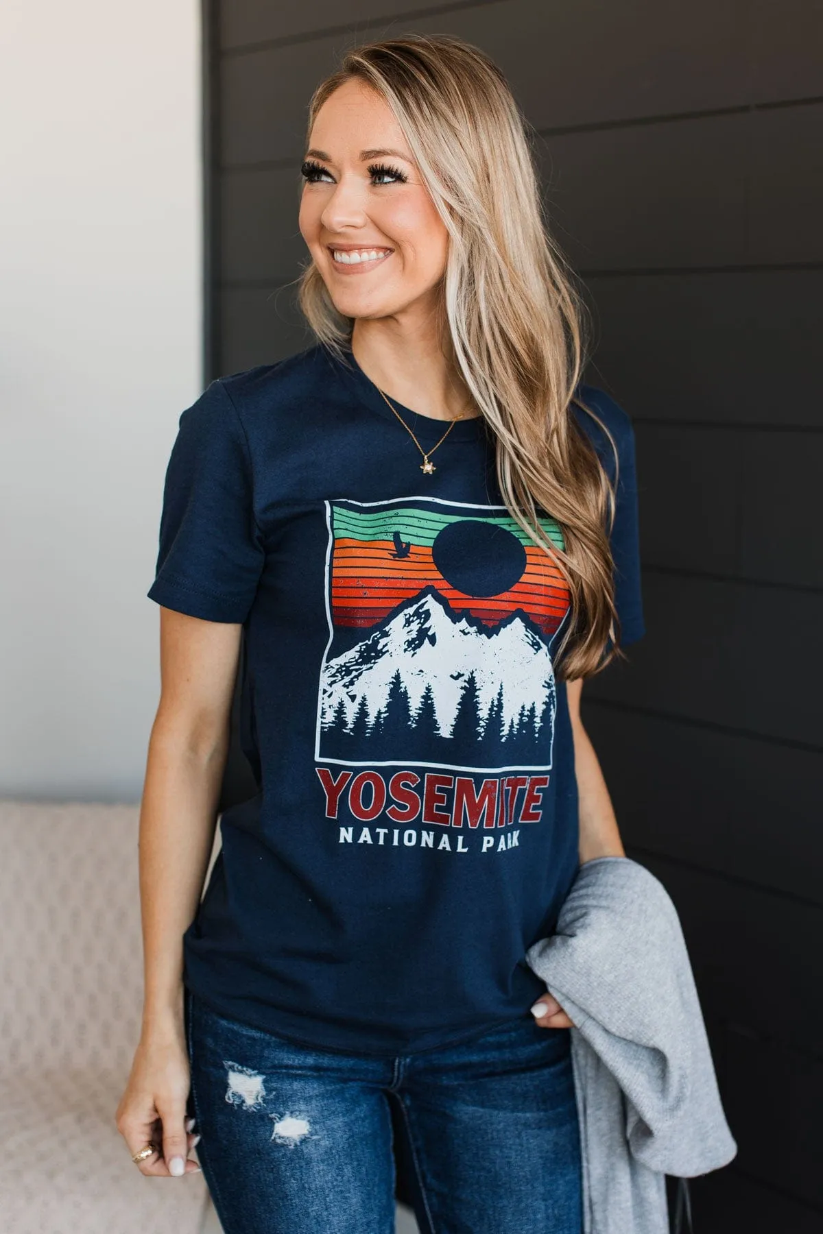 Yosemite National Park Graphic Tee- Navy