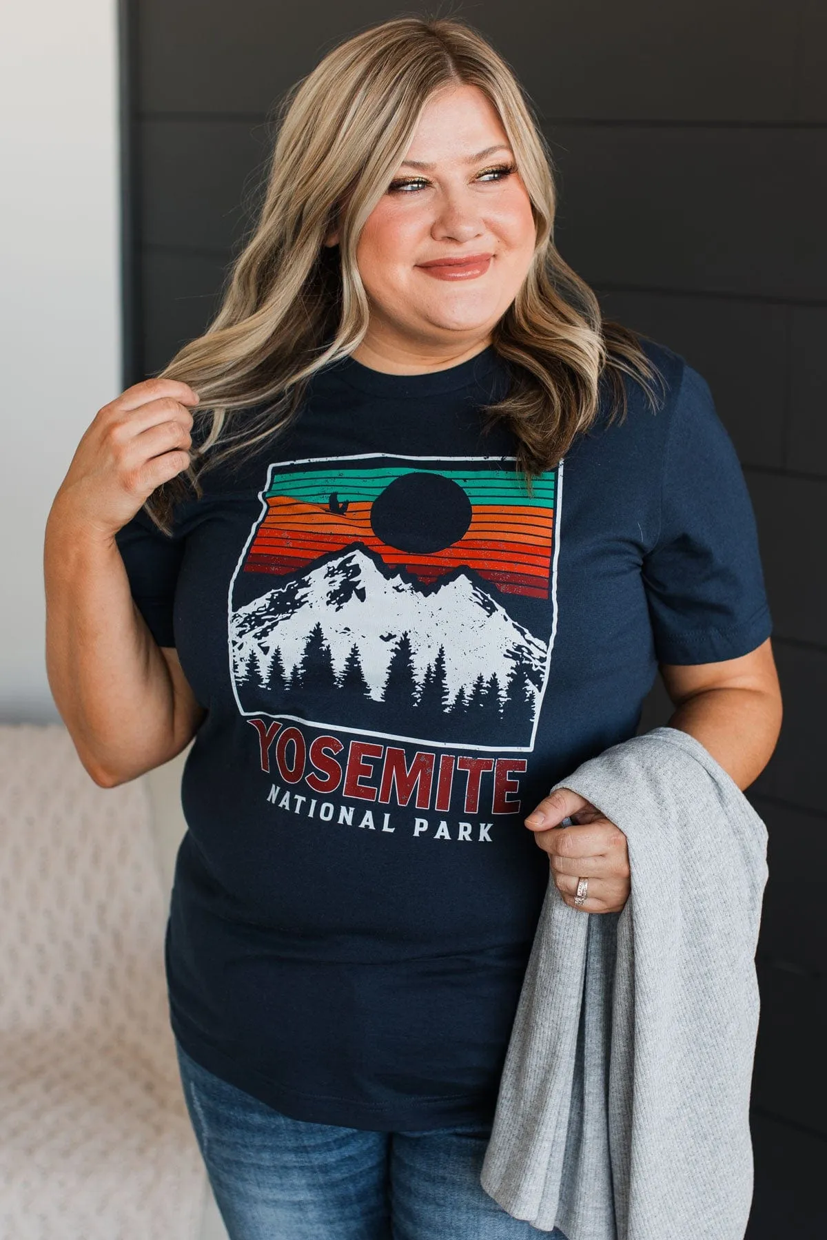 Yosemite National Park Graphic Tee- Navy