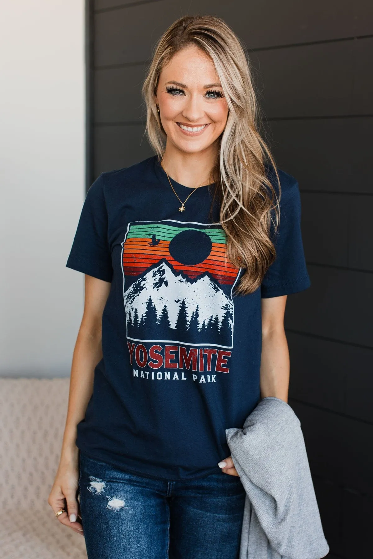 Yosemite National Park Graphic Tee- Navy