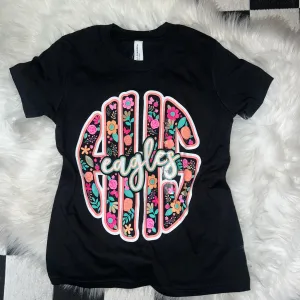 Youth Floral HHS Eagles Tee