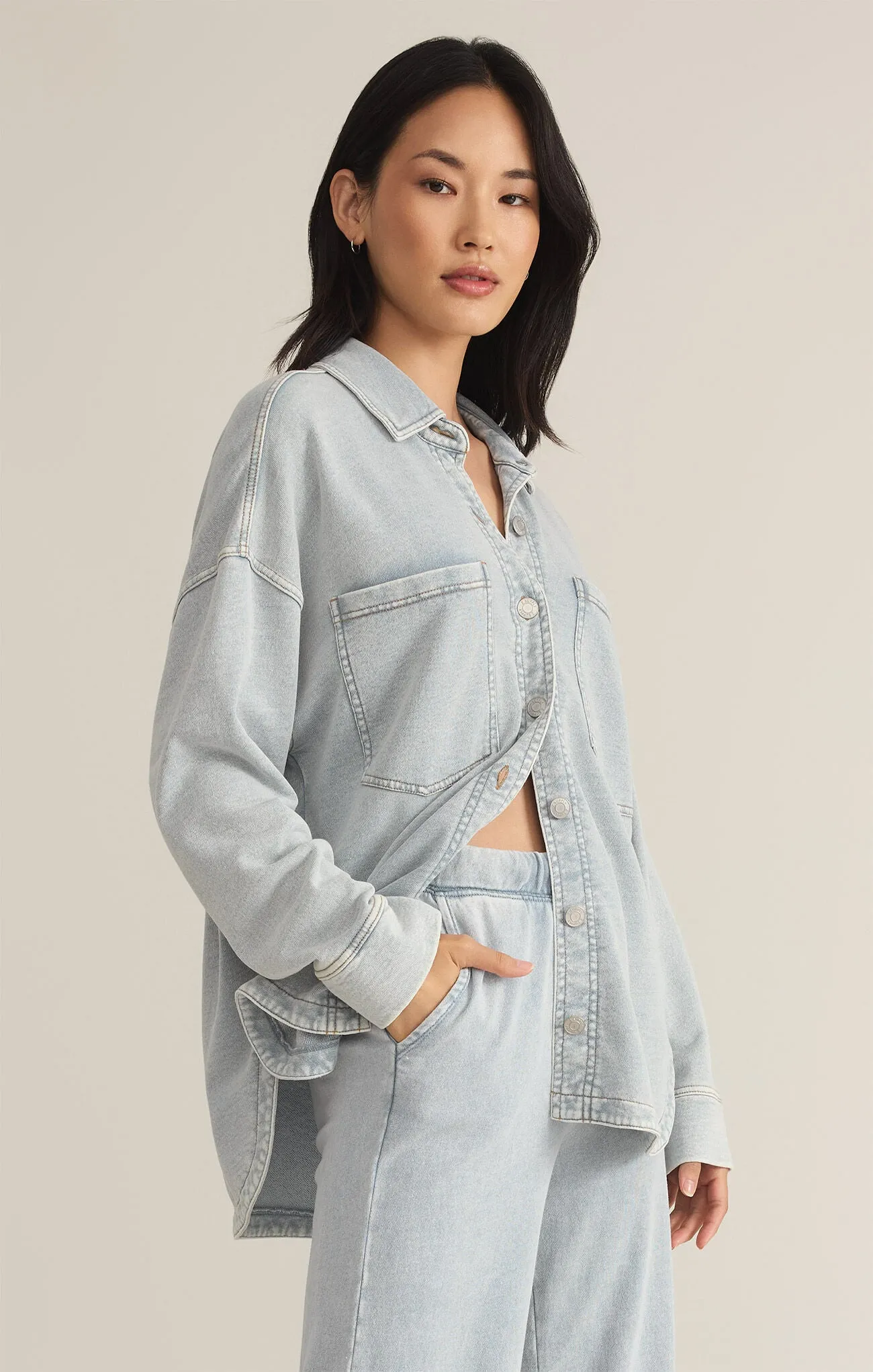 Z Supply All Day Knit Denim Jacket