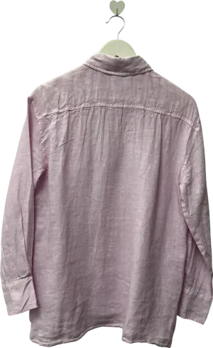 ZARA Pink 100% Linen Shirt UK S