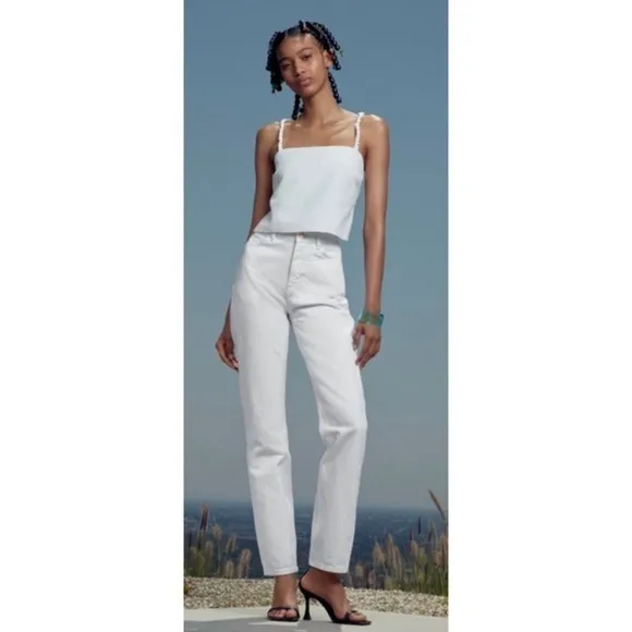 Zara Straight Leg White Denim