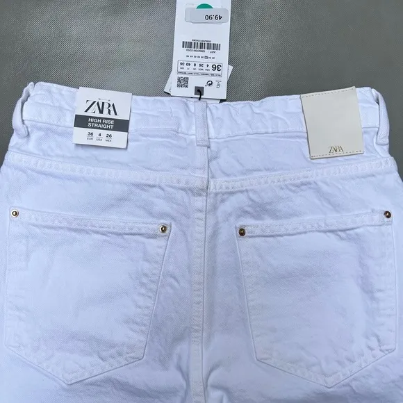 Zara Straight Leg White Denim
